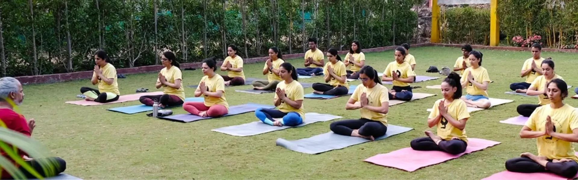 “Group yoga session during Mardi Himal yoga camp in Nepal”